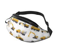 Marsupio con pipistrelli volanti di Halloween, per sport all'aria aperta, casual, unisex, regolabile, per escursionismo, corsa, ciclismo, Camion di macchine pesanti del fumetto, Taglia unica