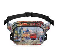 Marsupio con pittura a olio con paesaggio stradale per donne, uomini, ragazze, ragazzi, bambini, corsa, sport, escursionismo, borsa da cintura, Colore, XL, Organizer per borse