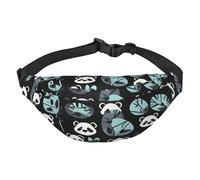 Marsupio con piume colorate, adatto per sport, corsa, viaggi, attività all'aperto, unisex, Faccia di panda bianca e nera, Taglia unica, Zaino da bici