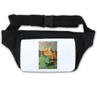 Marsupio con poster retrò Venezia Italia The Floating City Bianco