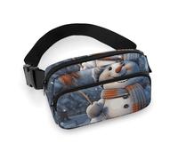 Marsupio con pupazzo di neve laborioso per donne e uomini, borsa casual regolabile per viaggi, sport, escursionismo, bianco, 20 x 13 cm, Bianco, 7.9x5.1inches