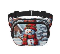 Marsupio con pupazzo di neve rosso e raschietto, piccolo marsupio alla moda, leggero, per donne, uomini, corsa, allenamento, escursionismo, viaggi