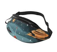 Marsupio con razzi in stile cartone animato, grande marsupio alla moda per donne e uomini, tasche sicure con cerniera regolabile, per viaggi, feste, sport, corsa, escursionismo, uso quotidiano, 3D