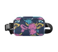 Marsupio con ritratti di mucche vivaci, alla moda, per donne, uomini, adolescenti, grande capacità, borsa sportiva a tracolla con tracolla regolabile, per viaggi, vacanze, corsa, vivaci ritratti di