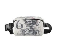 Marsupio con scheletro 67 Death Fashion Marsupio per donne uomini adolescenti borsa a tracolla multiuso con tracolla regolabile per lo shopping sport lavoro