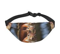 Marsupio con scoiattolo divertente animale per uomo e donna, alla moda, borsa a tracolla ovunque, con cinghia regolabile, impermeabile, per viaggi, escursionismo, sport, nero, uno, Nero , Taglia unica