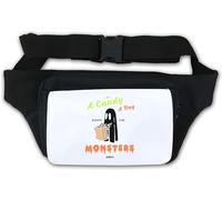 Marsupio con scritta "A Candy A Day Keeps The Monsters Away", con fantasma di Halloween, colore: bianco, bianco, Taglia unica