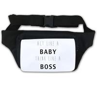 Marsupio con scritta "Act Like A Baby Think Like A Boss" bianco