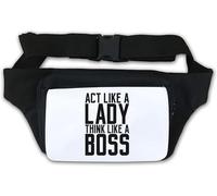 Marsupio con scritta "Act Like A Lady Think Like A Boss" bianco