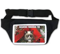 Marsupio con scritta "Dashing Through The Snow no Hate Christmas", colore: bianco