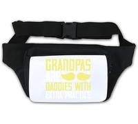 Marsupio con scritta divertente "Grandpas are Daddies with Extra Practice", colore bianco, bianco, Taglia unica