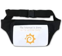 Marsupio con scritta divertente The Internet is Down, colore: bianco