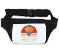 Marsupio con scritta "Every Snack You Make Every Meal You Bake Every Bite You Take I'll Be Watching You", colore: bianco