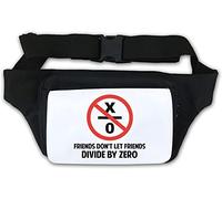Marsupio con scritta "Friends Don't Let Friends Divide by Zero", colore: bianco