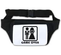 Marsupio con scritta "Game Over Funny Marriage", colore: bianco