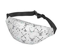 Marsupio con scritta "Happy St. Patrick's Day", per donne e uomini, grande marsupio alla moda per viaggi, corsa, marsupio unisex, Caccia Frecce Triangoli Cervo, Taglia unica