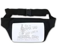 Marsupio con scritta "I am BMX Dad Just Like A Normal Dad Except Much Cool", colore: bianco
