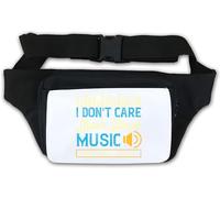 Marsupio con scritta "I Don't Care Much About Music" con scritta "What I Like is Sounds", colore: bianco, bianco, Taglia unica