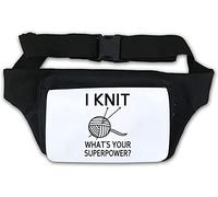 Marsupio con scritta "I Knit What is Your Superpower", colore bianco
