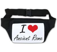 Marsupio con scritta "I Love Ancient Rome" con cuore rosso, bianco
