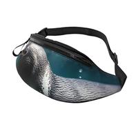 Marsupio con scritta "I Love Pizza" per uomo e donna, alla moda, regolabile, per viaggi, sport, passeggiate, Pinguino che nuota., Taglia unica