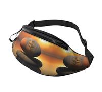 Marsupio con scritta "I Love Pizza" per uomo e donna, alla moda, regolabile, per viaggi, sport, passeggiate, Pietra Zen Paesaggio Alba, Taglia unica