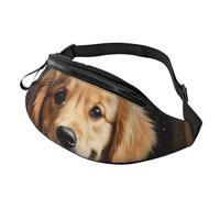 Marsupio con scritta "I Love Pizza" per uomo e donna, alla moda, regolabile, per viaggi, sport, passeggiate, Golden Retriever di Natale, Taglia unica