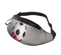 Marsupio con scritta "I Love Soccer Marsupio in vita - Marsupio grande alla moda per donne e uomini, tasche sicure con cerniera regolabile, per viaggi, feste, sport, corsa, escursionismo, uso