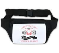 Marsupio con scritta "I Love That Way Dance Music can Put You in a Trance EDM Rave", colore: bianco, bianco, Taglia unica