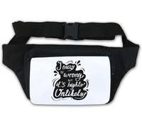 Marsupio con scritta "I May Be Wrong But It is highly improbabile", colore: bianco