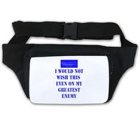 Marsupio con scritta "I would not wish this on", colore bianco