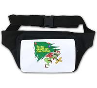 Marsupio con scritta in inglese "How The Unhappy cat Took Away Christmas", colore: bianco