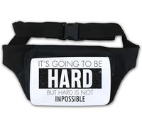 Marsupio con scritta in inglese "It's Going to Be Hard But Hard is Not Impossible - Marsupio bianco