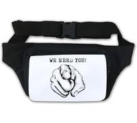 Marsupio con scritta in inglese "We Need You Uncle Sam", colore: bianco