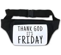 Marsupio con scritta "Thank God It's Friday", colore bianco