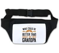 Marsupio con scritta "What Could be Better Than Hangin' Out with Grandpa Moustache Slogan", bianco, bianco, Taglia unica
