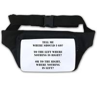 Marsupio con scritta "Where Should I go", colore: bianco