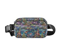 Marsupio con scritta "Wonderful World Of Christmas", alla moda, unisex, piccola borsa a tracolla, antifurto, con cinghia regolabile, per viaggi, shopping, corsa, Meraviglioso mondo di Natale, 1 size