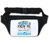 Marsupio con scritta "You can get to Know Me Through My Music", colore: bianco, bianco, Taglia unica