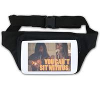 Marsupio con scritta "You Can't Sit with Us Smoking Girl", colore: bianco