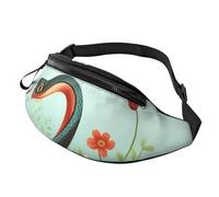 Marsupio con serpente e fiore per uomo e donna, impermeabile, sportivo, alla moda, borsa a tracolla con tracolla regolabile, grande borsa a tracolla per viaggi ed escursioni