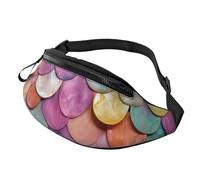 Marsupio con sfondo a squame di sirena, per uomo e donna, impermeabile, sportivo, alla moda, borsa a tracolla con tracolla regolabile, grande borsa a tracolla per viaggi ed escursioni