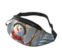 Marsupio con silhouette di cielo notturno per donne e uomini, alla moda, regolabile, per allenamento, corsa, viaggi, stile casual, Natale pupazzo di neve, Taglia unica