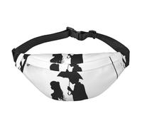 Marsupio con silhouette per gli amanti degli anime, per uomini e donne, alla moda, borsa a tracolla, portafoglio con cinturino regolabile, impermeabile, per viaggi, escursionismo, sport, nero, uno,