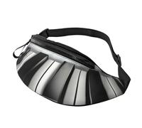 Marsupio con simbolo musicale di pianoforte, unisex, impermeabile, sportivo, alla moda, con tracolla regolabile, grande borsa a tracolla per viaggi ed escursioni