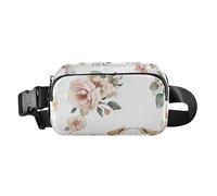 Marsupio con simpatico bulldog bianco, alla moda, per donne, uomini, adolescenti, multiuso, da corsa, con cinghia regolabile, per allenamento, corsa, escursionismo, Simpatico Bulldog Bianco, 1 size