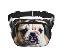 Marsupio con simpatico cucciolo di bulldog con stampa 1 per donne e uomini, con cinghia regolabile, per viaggi, escursionismo, ciclismo