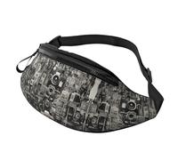 Marsupio con simpatico cucciolo di carlino per uomo e donna, alla moda, regolabile, per viaggi, sport, passeggiate, Collezione Cool Camera, Taglia unica