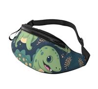 Marsupio con simpatico dinosauro per uomo e donna, impermeabile, sportivo, alla moda, borsa a tracolla con cinturino regolabile, grande borsa a tracolla per viaggi ed escursioni
