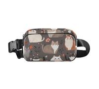 Marsupio con simpatico gatto norvegese safari, elegante, per donne e uomini, resistente all'acqua, con tracolla regolabile, per shopping, sport, lavoro